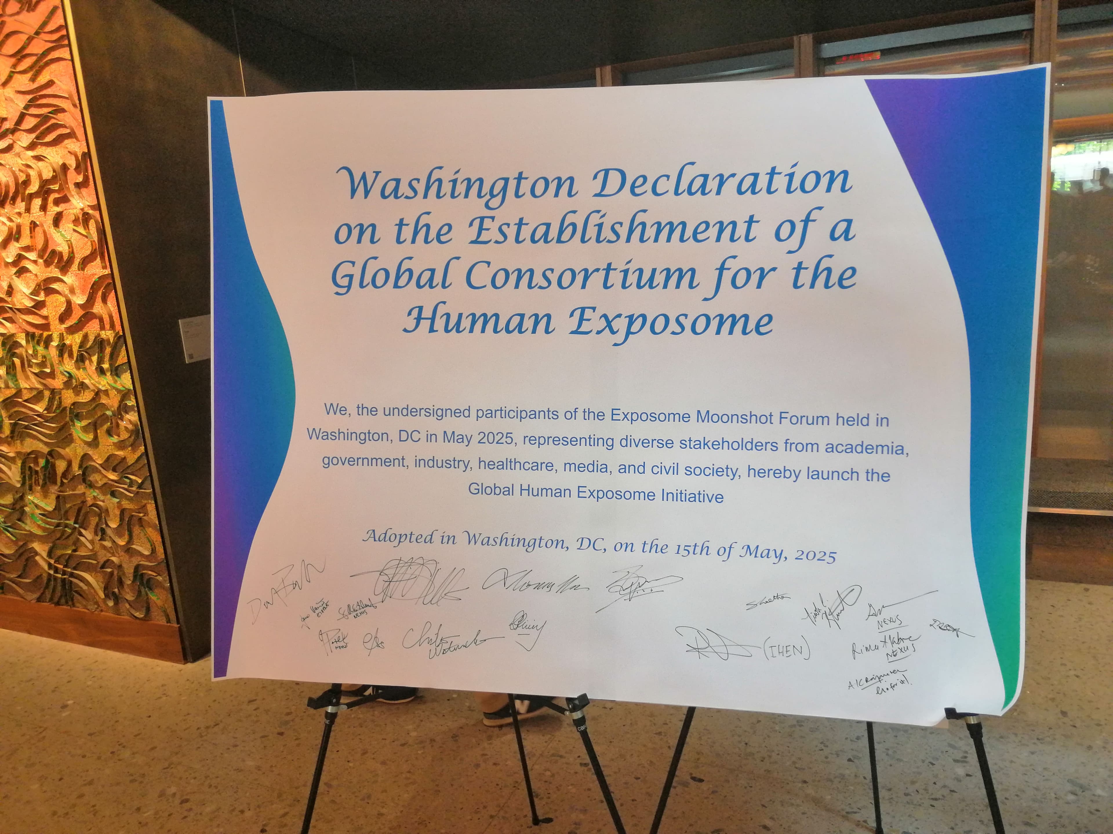 Signed declaration at the Exposome Moonshot Forum